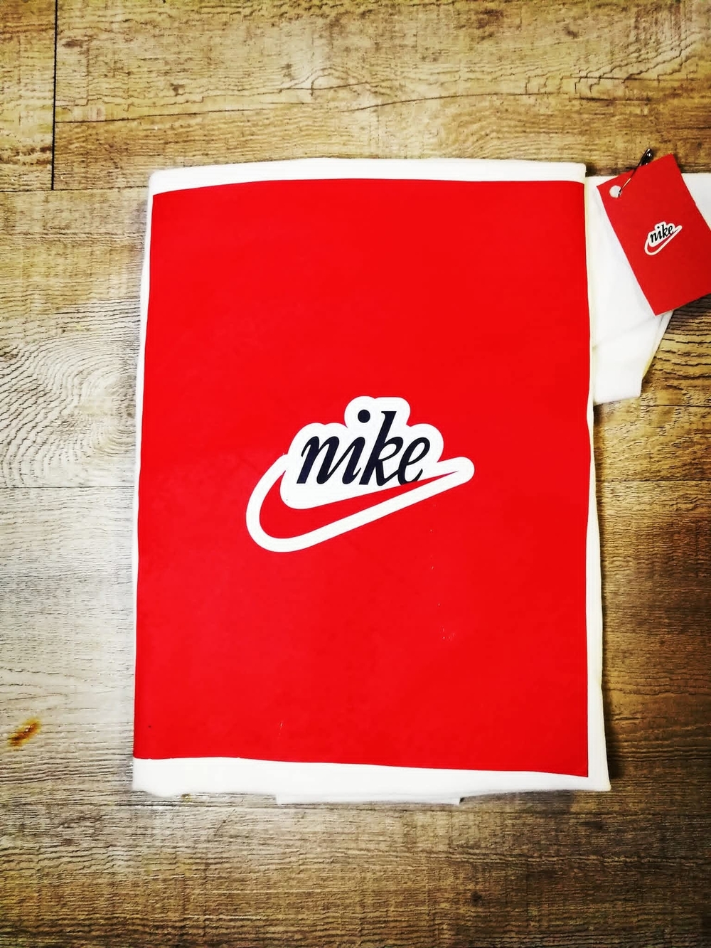 Nike Red and White Logo Tee